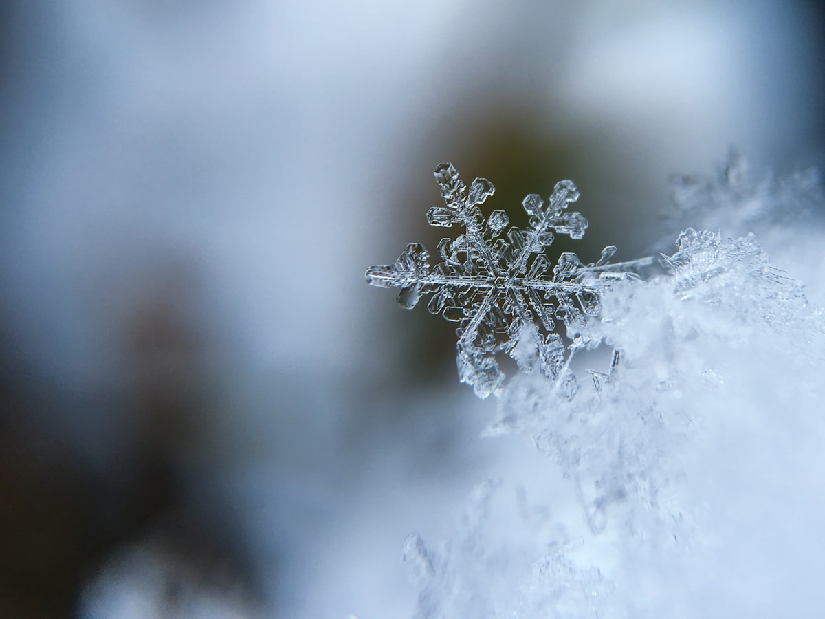 Schneekristall in Nahaufnahme – Winterdienst